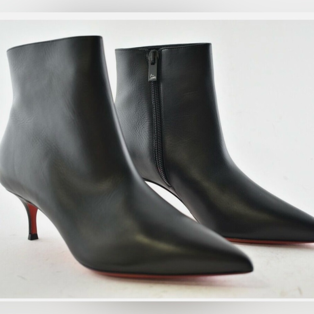 Christian Louboutin So Kate Black Leather Ankle Booties 55